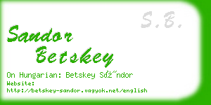 sandor betskey business card